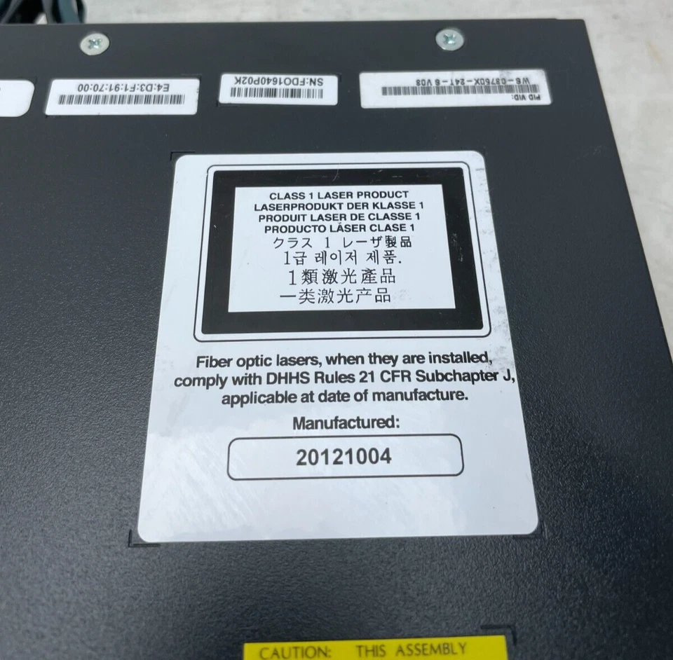 Cisco Anatel TNY-WS3750X-3560X (A) 24-Ports Switch w/ Power Cord - Image 4 of 4