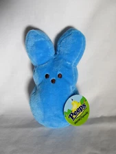 New Peeps Plush 6" Blue Bunny Rabbit Stuffed Animal Easter With Tag