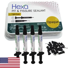 Hexa Dental PIT AND & FISSURE SEALANT 4 SYRINGE KIT + 20 Tips - OPAQUE