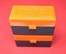2 x AMMO BOXES ORANGE 50 Round 308 / 243 / More- Berry's Plastic Container