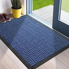  Front Door Mat, Heavy Duty Durable Welcome Mat for Outdoor 29.5" x 17" Blue