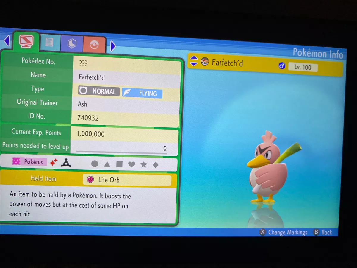 Shiny/non-shiny Farfetch'd 6IV Brilliant Diamond/shining 