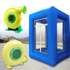 9'ft Inflatable Cash Cube Booth Money Grab Machine w/ 2 Blowers Event Party Blue