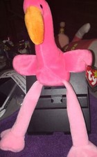 Ty Beanie Babies Pinky The Flamingo With Tag Protector- 1995 - Retired