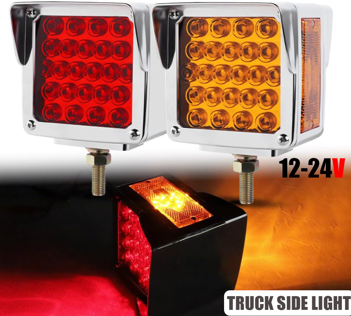 2PCS 57-LED Double Face Cab Fender Lights for Trucks with Stud Mount