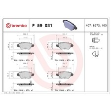 Satz Bremsbeläge Bremsklötze hinten für Opel Astra G F70 T98 F35 Corsa | 2430