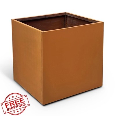 GZGNEEVL 24'' Corten Steel Planter Box, Rustic Metal Garden Pot