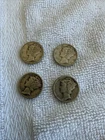 Lot Of Four Mercury Dimes, Two 1942, One 1944 And One 1920 D