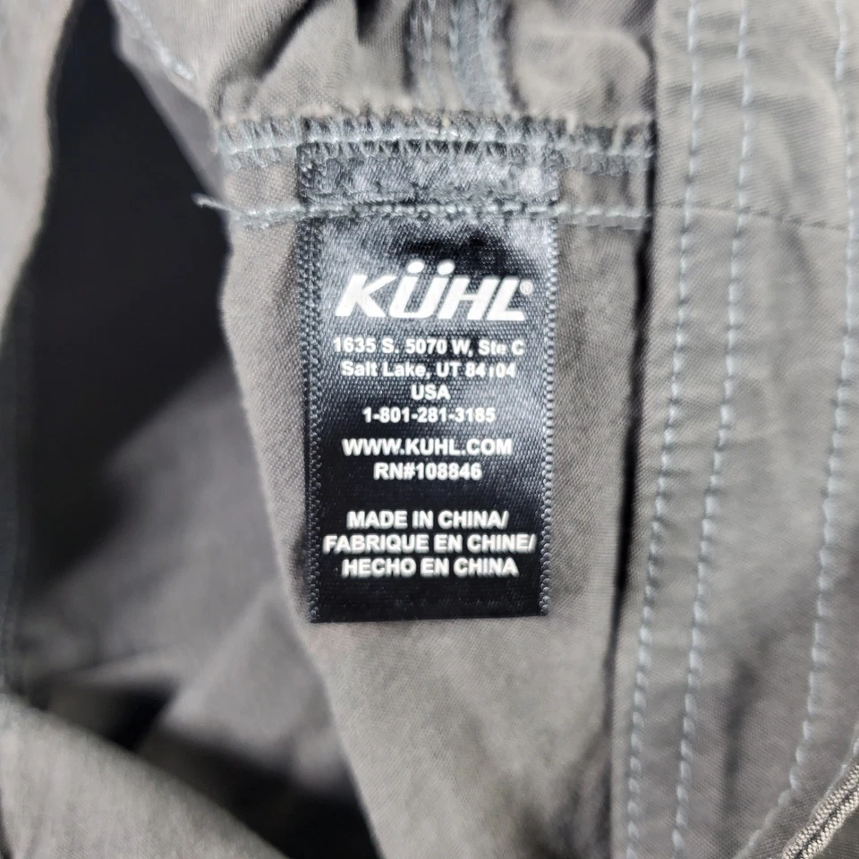 Shorts Kuhl Feminino Tamanho 12 Cinza Ativo Caminhada Ao Ar Livre Bolsos de Carga 11" Costura Interna - Imagem 4 de 4