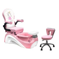 Kid Pedicure Chair Nail Salon Massage Chair Child Mini Spa Pink