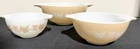 Vintage Pyrex Sandalwood Ivy Cinderella Mixing Bowl 3 Piece Set 442, 443, 444