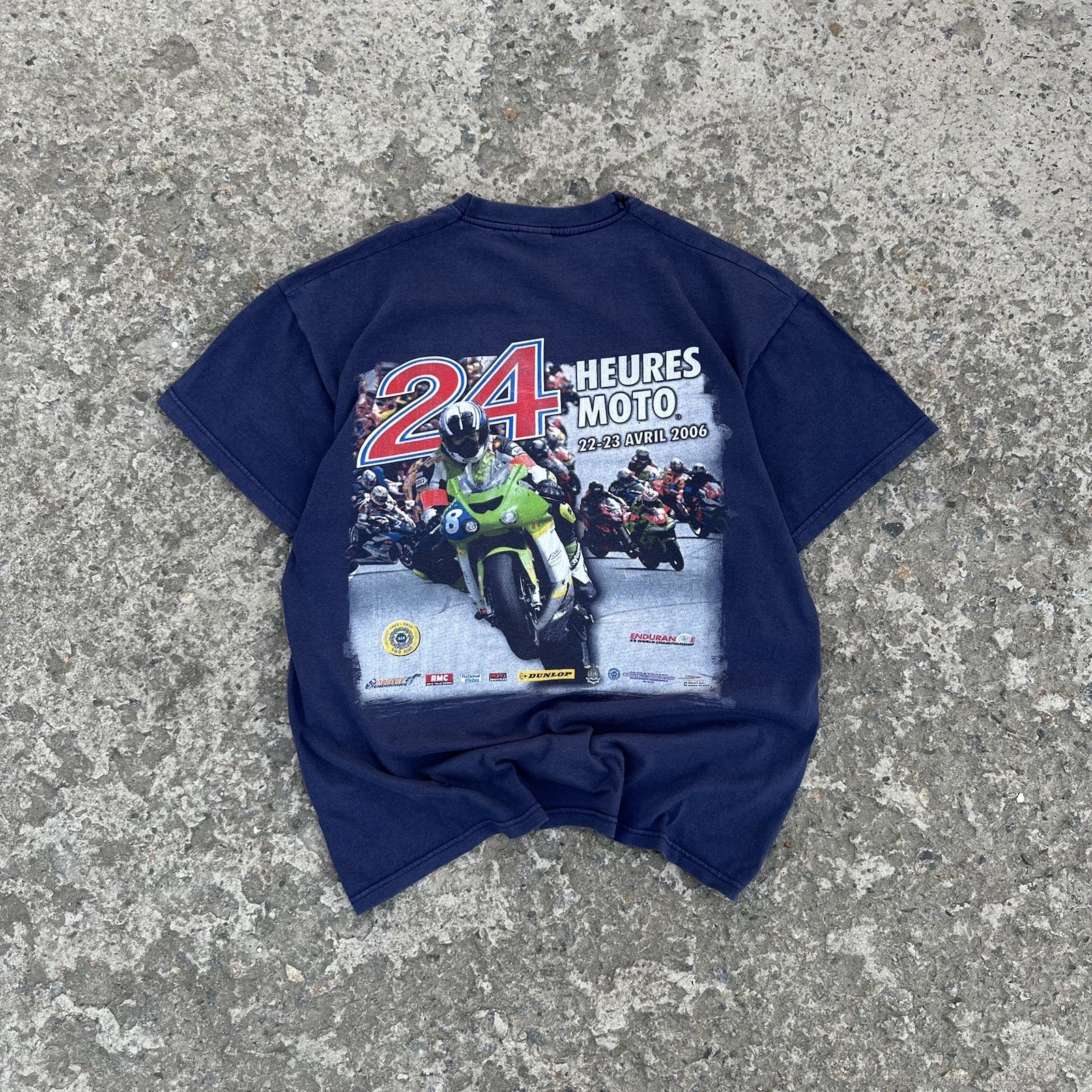 Vintage Y2K 24 Heures Moto Racing Tee 2006 USA Size S-L Pre-Owned