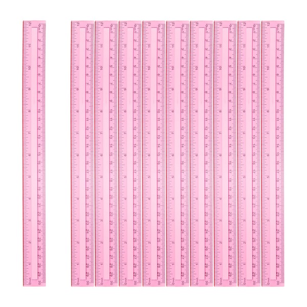 "20 StüCk Klare Plastiklineale 12\" (30Cm) FüR Pink, Gerade Lineale"-image