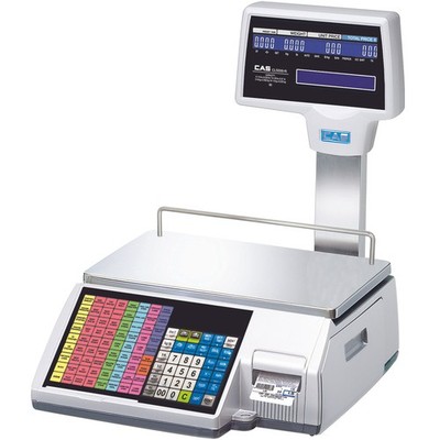 CAS CL5500R-60W Label Printing Scale w/ Pole & Wireless Card 60lb x 0.02lb NTEP