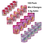 100 Pack 3.5g Mixed Stand Up Mylar Bags Resealable Smell Proof Candy Pouches