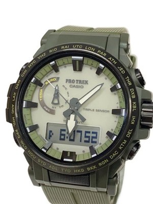 CASIO Solar Watch PRO TREK Digital Analog Rubber GRN PRW 61LD 3JF Includes box F