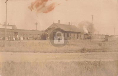 Railroad M.C. Depot, West Branch MI Michigan 1908 RPPC Photo Postcard COPY