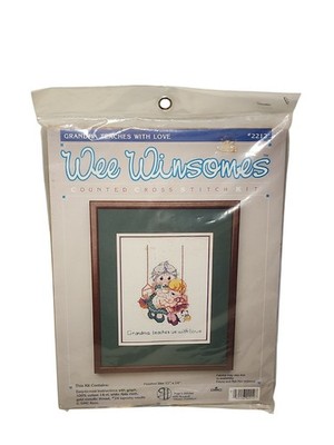 Wee Winsomes Counted Cross Stitch Kit Grandma Teaches Us With Love 2212 Vtg 1985