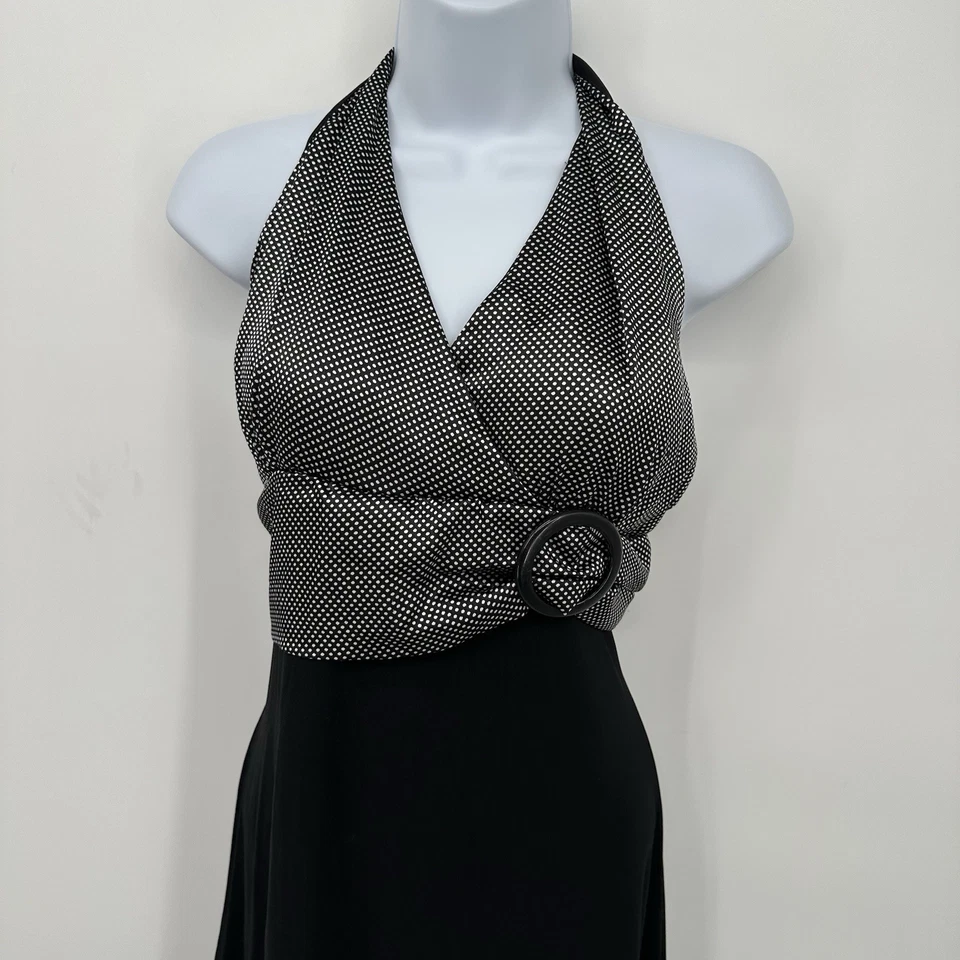 Y2K Womens Empire Waist Dress XL Tie Back Satin Bodice Art Deco Whimsigoth - Image 3 of 4