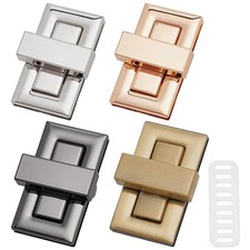 4 PCS Purse Turn Locks Clasp Rectangular Closure Twist Fastener Bag Hardware