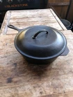 Cast Iron 1 single Notch #8 Lodge Chicken Fryer with Lid vintage antique