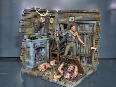 Custom DIORAMA 1:10 Scale ASH vs EVIL DEAD ''CABIN'' - Ideal for 7'' Action Figures
