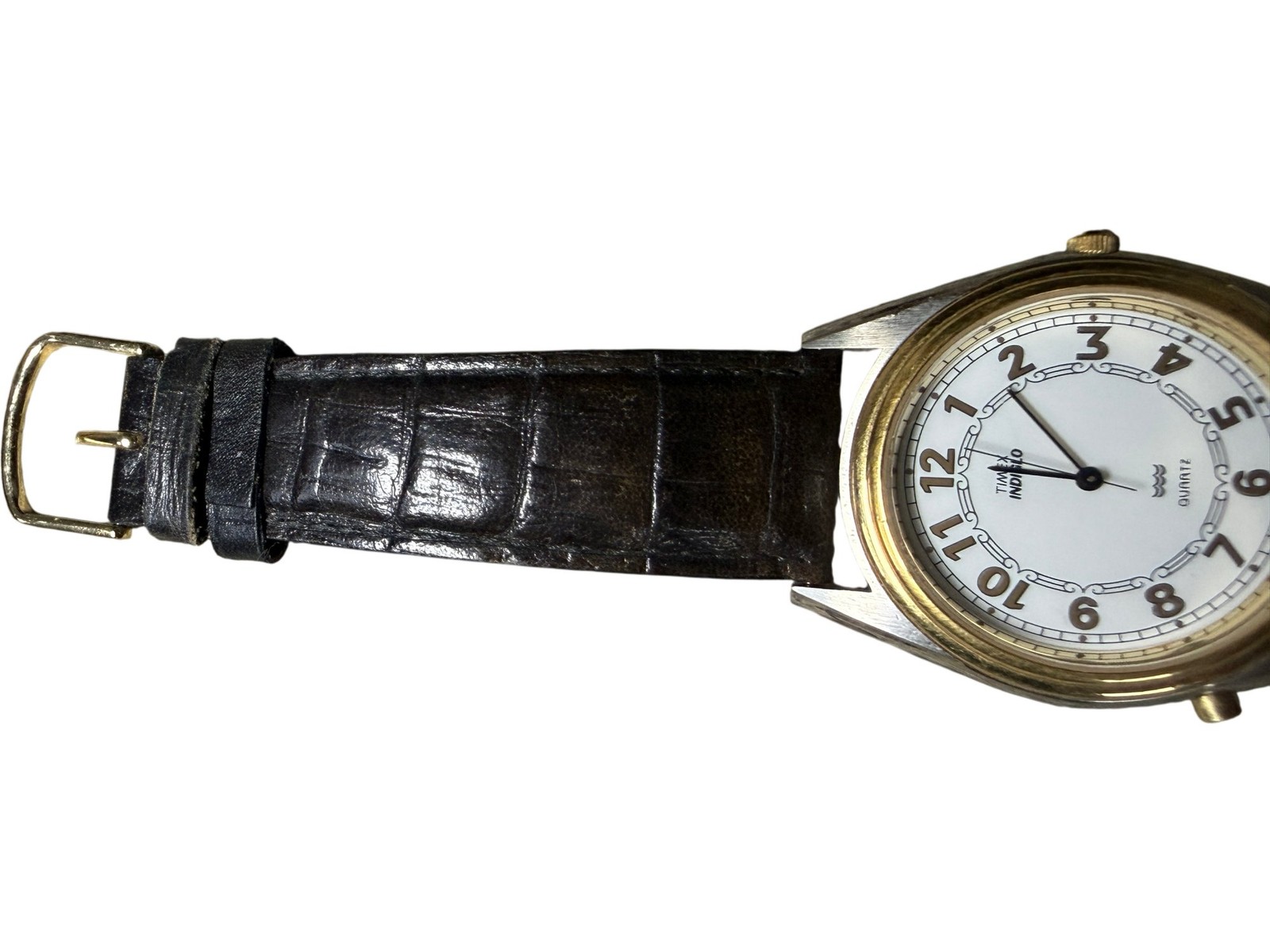 Timex Mens Quartz Watch Brown Leather Strap Vintage Classic Dial image 3