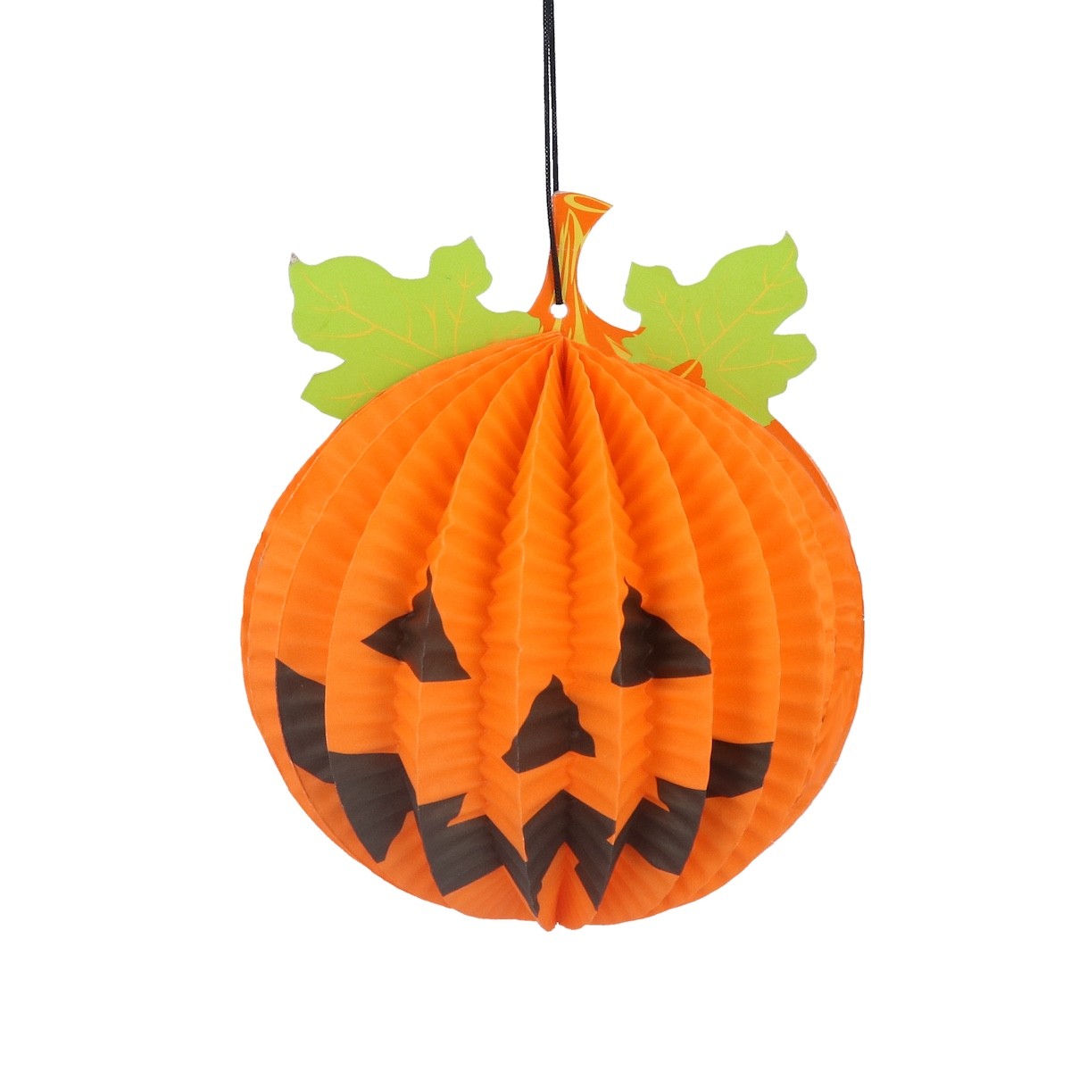 Halloween Decoration Gisela Graham Orange Paper Honeycomb Design Pumpkin Hanging