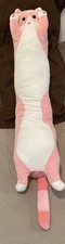 Cat Plush Long Body Hugging Pink Pillow 40 Ultra Soft Sleeping Throw NWOT