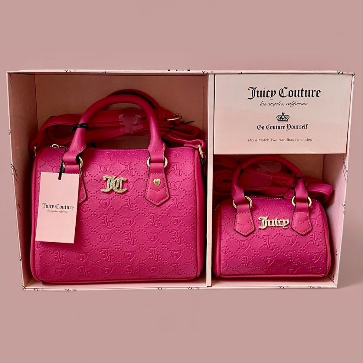 Juicy Couture Free Love Mommy Me Satchel Set PC Pink NWT NEW