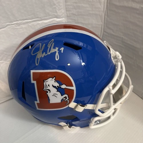 John Elway Autographed Full Size Broncos Replica Helmet (Beckett COA)