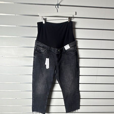 Topshop Maternity Straight Leg Grey Denim Jeans UK 10 W28 New With Tags