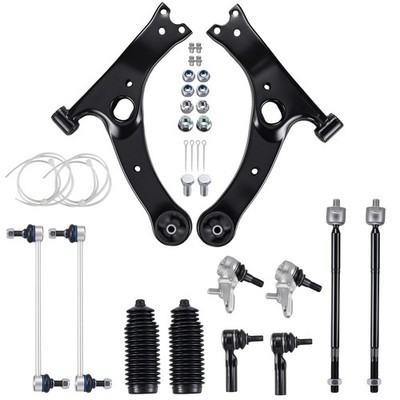 12pc Front Lower Control Arms Tie Rods Kit for 2009-2013 Toyota Corolla 2.4L l4