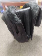 Cappotto lungo donna Merona taglia 4 marrone stampa leopardata collo pelliccia sintetica collo largo