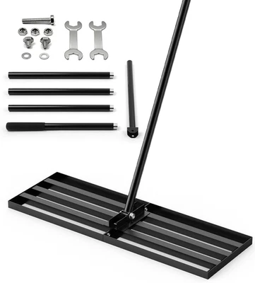 Rastrello Da Giardino 183 Cm Regolabile – 23 Denti Rinforzati, Testa 42 Cm, Per Foglie Bagnate E Prato Artificiale