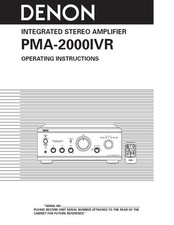 Denon PMA-2000IVR Amplifier Owners Manual