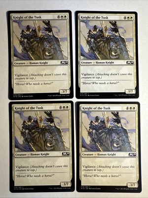4x Mtg Core Set 2019 M19 Knight Of The Tusk NM Magic The Gathering