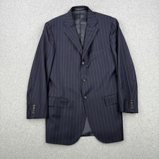 Vintage Polo Ralph Lauren Blazer Mens 42L Navy Striped Wool Sports Coat Italy