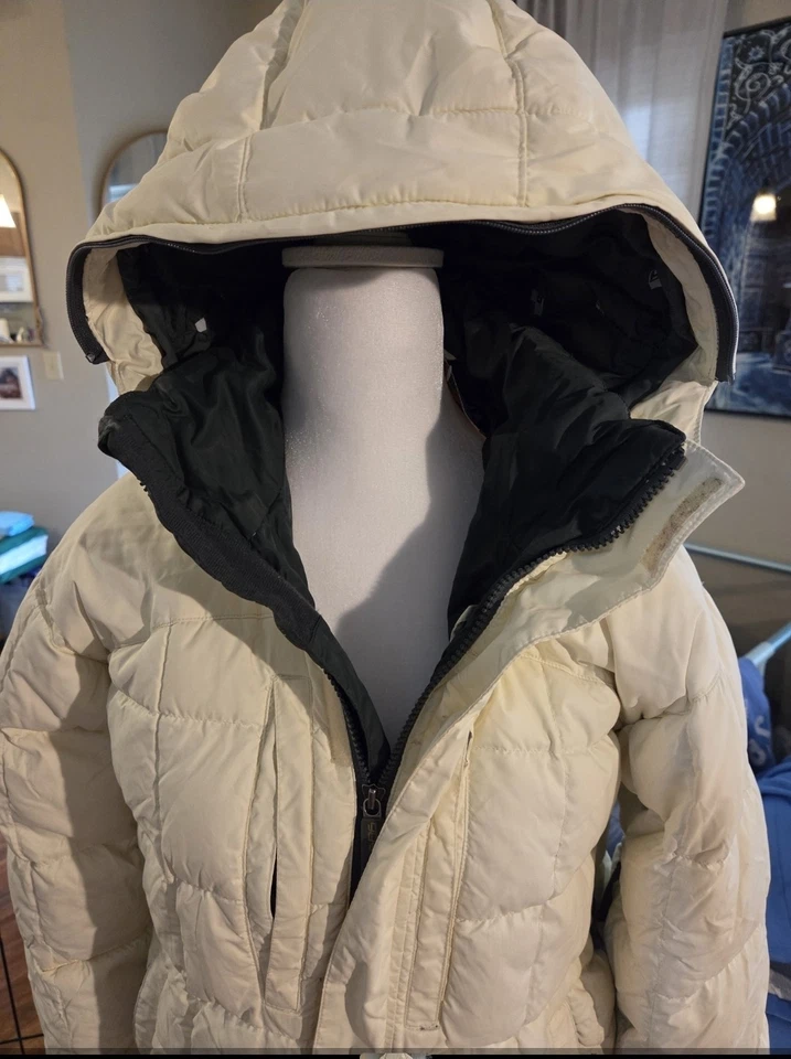 Chaqueta acolchada Spyder para mujer esquí snowboard talla pequeña marfil Foto 2 de 4