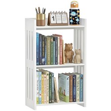 Bookshelf, Bookcase for Small Spaces, 3 Tier White Book Organizer Storage Displa