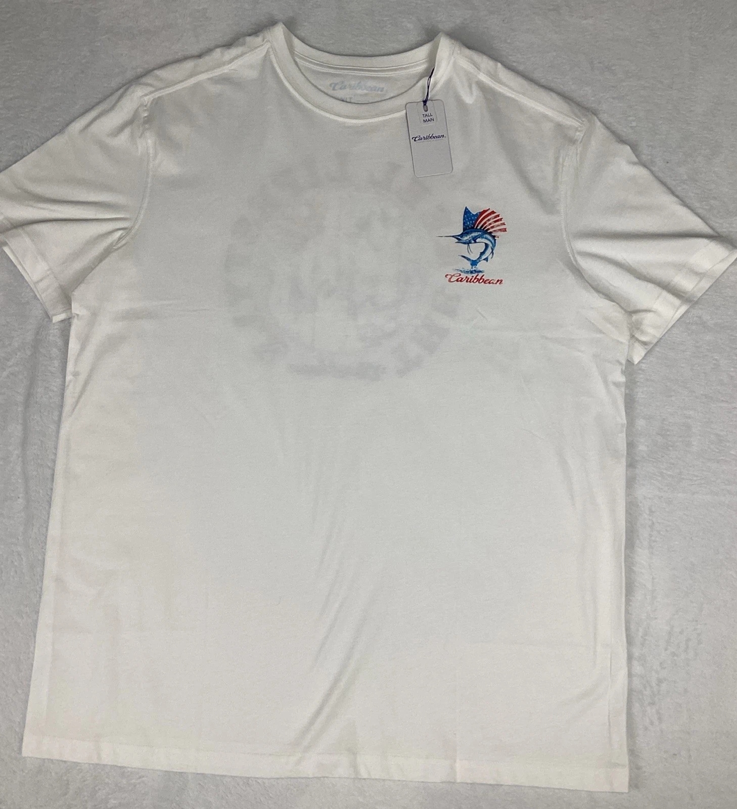 NEW Caribbean Mens Short Sleeve T Shirt Size XLT The Reel Life Style