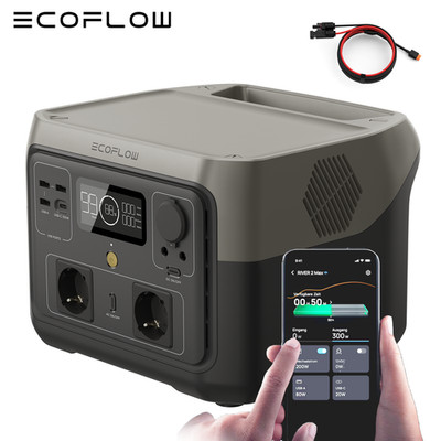 ECOFLOW Tragbare Powerstation RIVER 2 MAX 1000W Max 230V LiFePO4 Solargenerator
