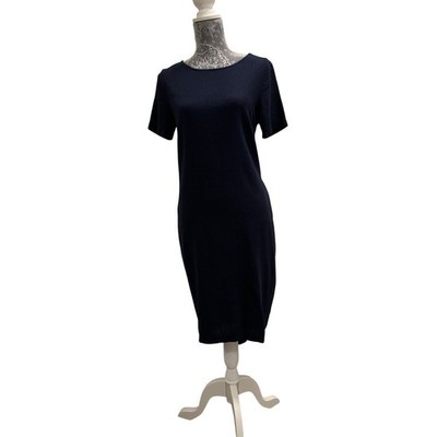 Kenar Navy Blue Soft Linen Blend Pockets High Low Hem Sightseeing Dress  Medium | eBay