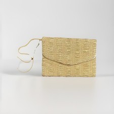 Gold Purse/clutch Bag Ruched Glamour Evening ...