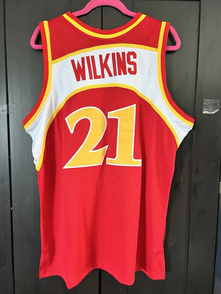 Camiseta deportiva de los Atlanta Hawks Dominique Wilkins Mitchell & Ness 1986-87 Swingman nueva con etiquetas Foto 2 de 4
