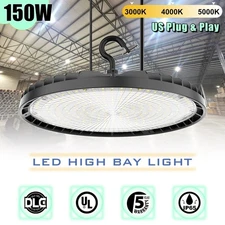 Adjustable 150W UFO LED High Bay Light 3000K-5000K Warehouse Barns Gym Lighting