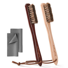 Jsqfogey Horsehair Silver Cleaning Brush Set - 2Pcs Premium Detailing Brush