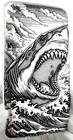 10 ozt 999 Fine Silver Art Bar- SHARK - ADAMO TECHNE - Limited Edition