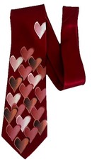 Gospitality- Valentine  s Day Neck Tie-Excellent Condition Hearts Pink Red