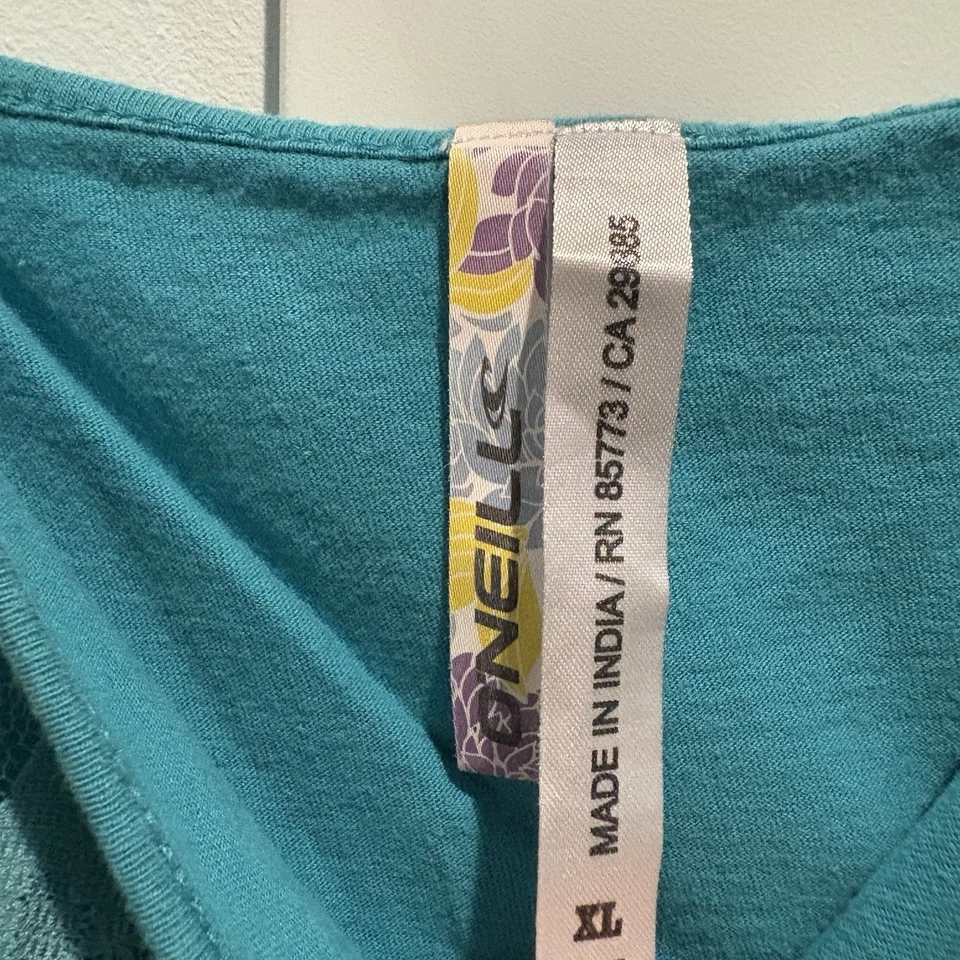 Y2K Fairy Tank Размер XL Бирюзовая Кружевная Вставка Фестиваль Кнопка Спереди Серфинг Пляж Кокетка - Изображение 2 из 4